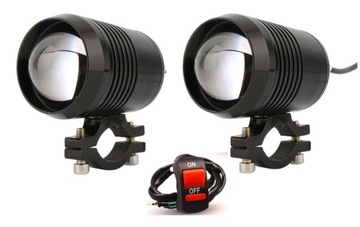 LAMPA HALOGEN MOTOR MOTOCYKL LED U2 + WŁĄCZNIK