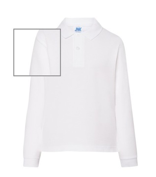 KOSZULKA POLO DZIECIĘCA BIAŁA DŁUGI RĘKAW 5/6 LAT