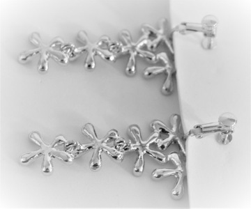 Чудо-клипсы, новые, серебряные цирконы, с64