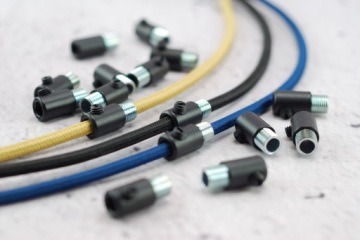 черный металл M10x1 оплетка кабель стопор DIY блок лампы