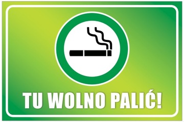 TU WOLNO PALIĆ - TABLICZKA 20x30 PCV 3mm tablica zadruk UV WR34