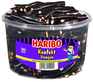 Haribo Żelki Lukrecja Konfekt Stangen 150 Sztuk