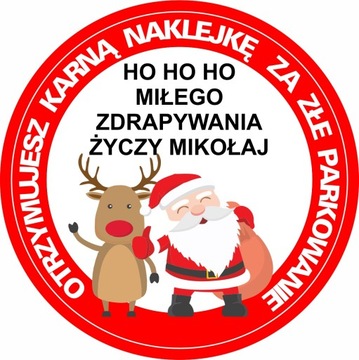 Zestaw 10 naklejek - karny za złe parkowanie 15cm