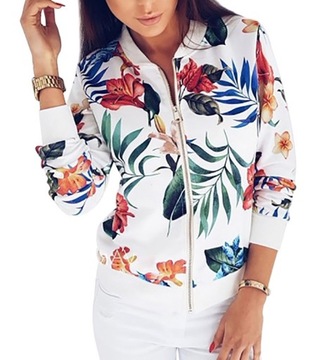 BLUZA W KWIATY DAMSKA KURTKA BOMBERKA KOLORY M/L