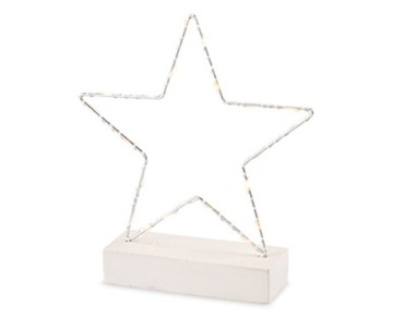 GWIAZDA metalowa 23cm TIMER 2xAA 20 LED