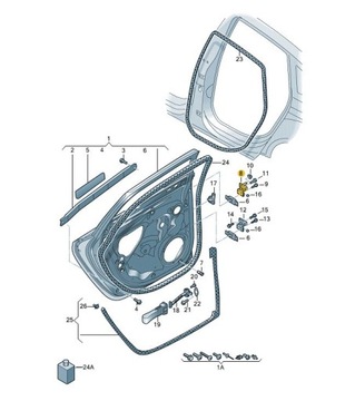 NOVÉ ORIGINÁLNÍ AUDI OE PANT DVEŘNÍ 4G0831401C