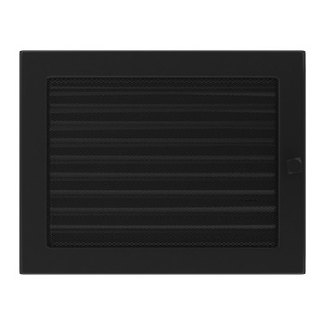 Решетка вентиляционная черная с жалюзи 22х22.