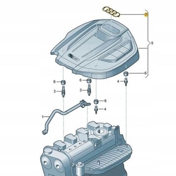 ЭМБЛЕМА КРЫШКИ ДВИГАТЕЛЯ AUDI 4H0103940A
