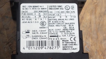 Контактор 22А, 24В, Siemens 3RT1016