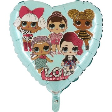 Balon foliowy serce LOL Suprice 45cmx45cm tifanny