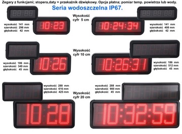 Промышленные светодиодные часы, секундомер, водонепроницаемый корпус IP66.