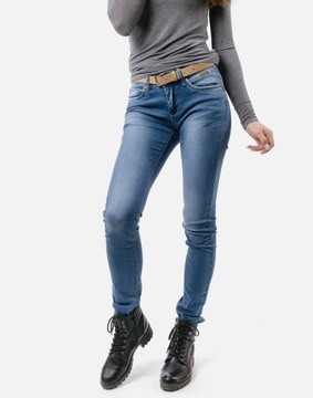 Spodnie Jeansy Rurki Slim Fit Damskie ze Streczem Pasek GRATIS ! 20363 68cm