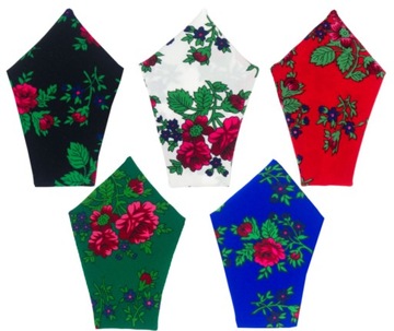 Poszetka niebieska FOLK ludowy JAKOŚĆprezent GÓRAL