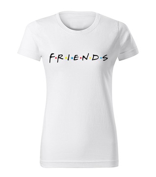 BIAŁA KOSZULKA T-SHIRT FRIENDS INSTA BLOGERSKA 5XL