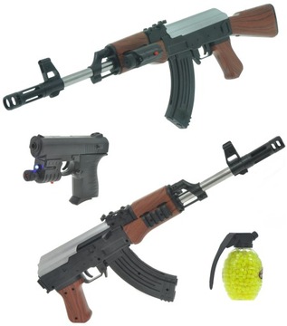 Автомат Калашникова АК47 + ЛАЗЕР + ПИСТОЛЕТ + ШАРЫ