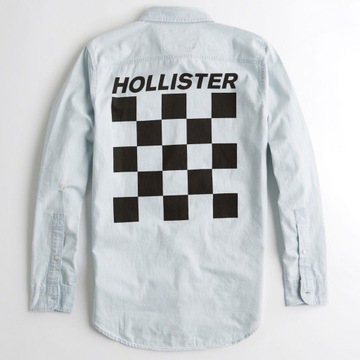 HOLLISTER Koszula Męska Graphic Denim Shirt USA M