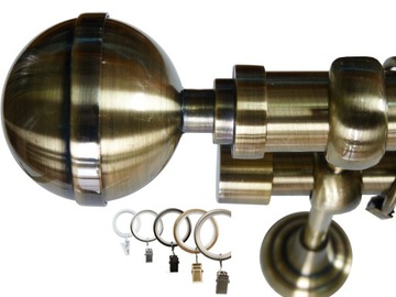 KARNISZ+CICHE KÓŁKA METAL 25/19MM PODWÓJNY 340CM