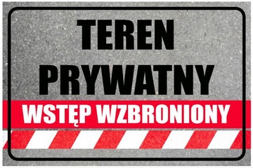 TEREN PRYWATNY TABLICZKA 40x27 cm tablica PCV zadruk bezpośredni UV WR10