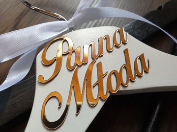 Вешалки Жених и невеста с надписью золотое зеркало набор свадебных вешалок