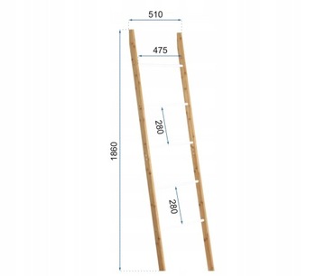 ПОЛКА ЛЕСТНИЦА КНИЖНЫЙ ШКАФ БАМБУК ВЫСОКИЙ 186см