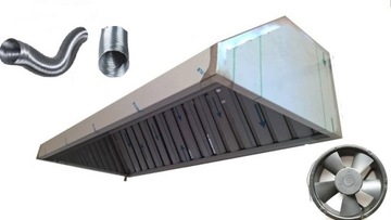 Okap Gastronomiczny 200x70x40 FILTRY Wentylator