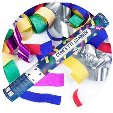 Фантастическая трубка конфетти, разноцветные ленты, 40 см.