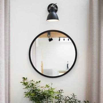 ELEGANCKIE OKRĄGŁE LUSTRO, CZARNA RAMA 60 cm