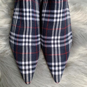 ZARA Botki Granatowe Roz.41 Kratka