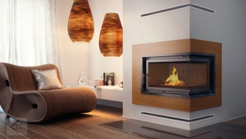 2x КАМИННАЯ УГЛОВАЯ РЕШЕТКА ЛЮФТ 600х400х90 глубина 80