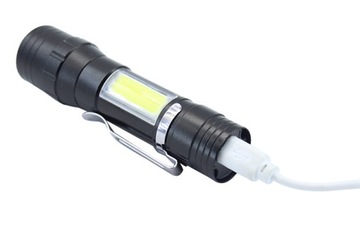 СВЕТОДИОДНЫЙ ТАКТИЧЕСКИЙ ФОНАРЬ COB ZOOM XML T6 USB AKU USB