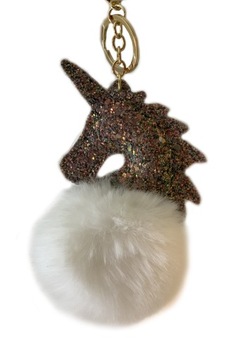 POMPON JEDNOROŻEC BRELOK KEYCHAIN FUTERKO UNICORN