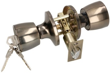 РУЧКА ДВЕРНЫЕ РУЧКИ ЗАМОК С ПОВОРОТНЫМ ЗАМКОМ ПАТИНА