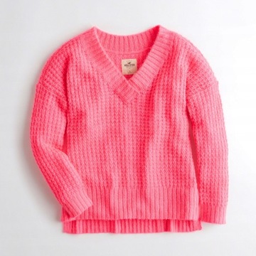 Sweter Damski HOLLISTER Oversized Waffle V-neck S