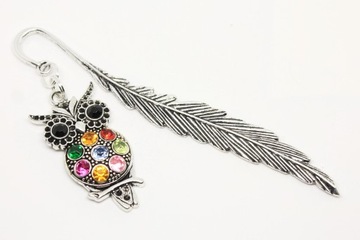 ЗАКЛАДКА ДЛЯ КНИГИ - СОВА, ЦИРКОНИЙ + коробочка