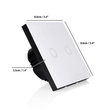 ДВОЙНОЙ СЕНСОРНЫЙ ВЫКЛЮЧАТЕЛЬ СВЕТА, СВЕТОДИОД, СТЕКЛО