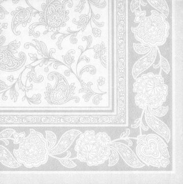 Serwetki ROYAL 40x40cm ORNAMENTS BIAŁE grube 50szt