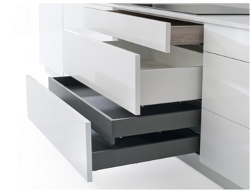 Szuflada cienkościenna Designo L500 H128 antracyt