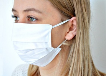 БЕЛАЯ ХЛОПКОВАЯ МАСКА УЛИЧНАЯ МАСКА ПОЛЬША