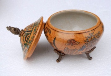САХАРНИК, фарфор, КОРОБКА, латунь, СЕЦЕССИЯ