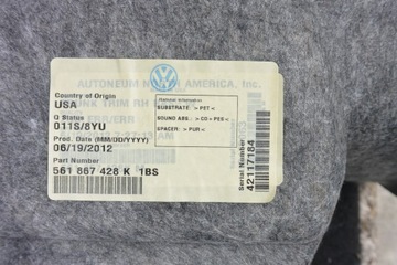 ОБИВКА БАГАЖНИКА VW PASSAT B7 B8 США КОМПЛЕКТ