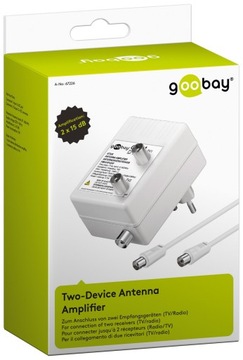 Wzmacniacz antenowy DVB-T/T2/C Goobay 2x TV HD