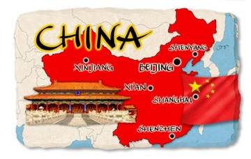 CHINY CHINA MAPKA magnes na lodówkę kamień 541