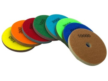 НАБОР ИЗ 8 ДИСКОВ ДЛЯ ВЛАЖНОЙ ПОЛИРОВКИ МРАМОРА DIAMOND 125