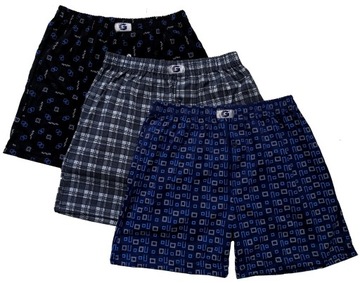 3x LUZNE POLSKIE bokserki 100% BAWEŁNIANE spodenki do spania szorty - 4XL
