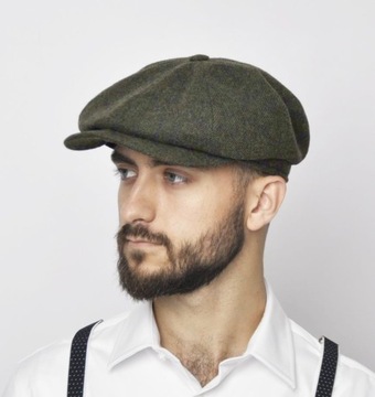 Elegancki kaszkiet męski SHELBY khaki 56