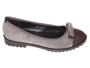 Balerine Zamszowe 888-12 Grey r.38