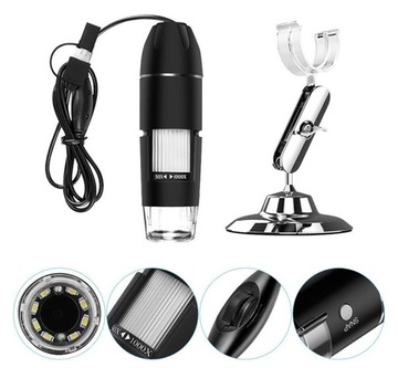 ЦИФРОВОЙ МИКРОСКОП 2 МП, USB 3 СВЕТОДИОДА, ПРИБЛИЗЕНИЕ 1600X