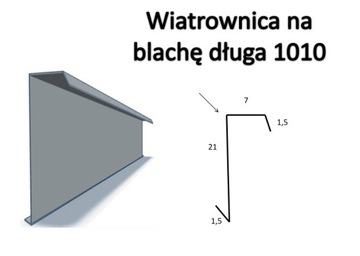 Wiatrownica na blachę długa 1010