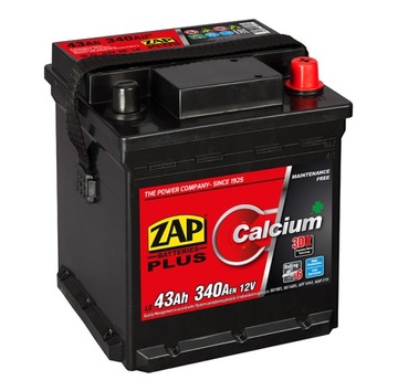 AKUMULATOR ZAP PLUS 12V 43Ah 340A 175*175*190mm P+