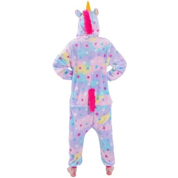 JEDNOROŻEC PIŻAMA Kigurumi w Gwiazdki Onesie Kombinezon Dres S 146-154 cm